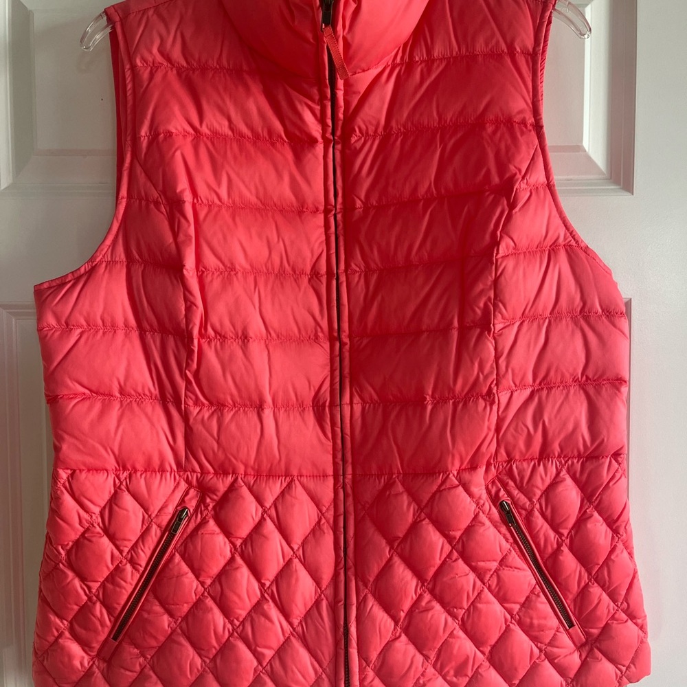 Talbots Vibrant Pink Quilted Vest